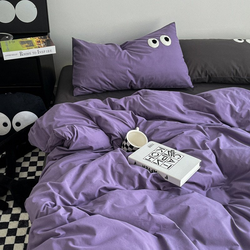100-Cotton-Bedding-Set-Cartoon-Larg-Eyes-Embroidery-Duvet-Cover-Flat-Bed-Sheet-Set-Quilt-Cover-1