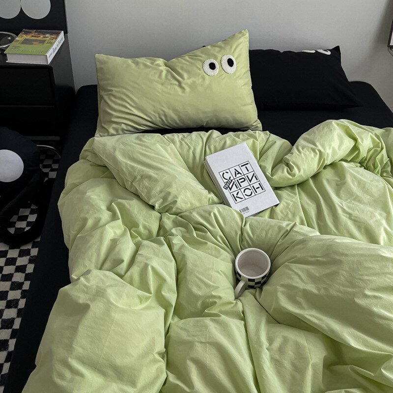 100-Cotton-Bedding-Set-Cartoon-Larg-Eyes-Embroidery-Duvet-Cover-Flat-Bed-Sheet-Set-Quilt-Cover-2