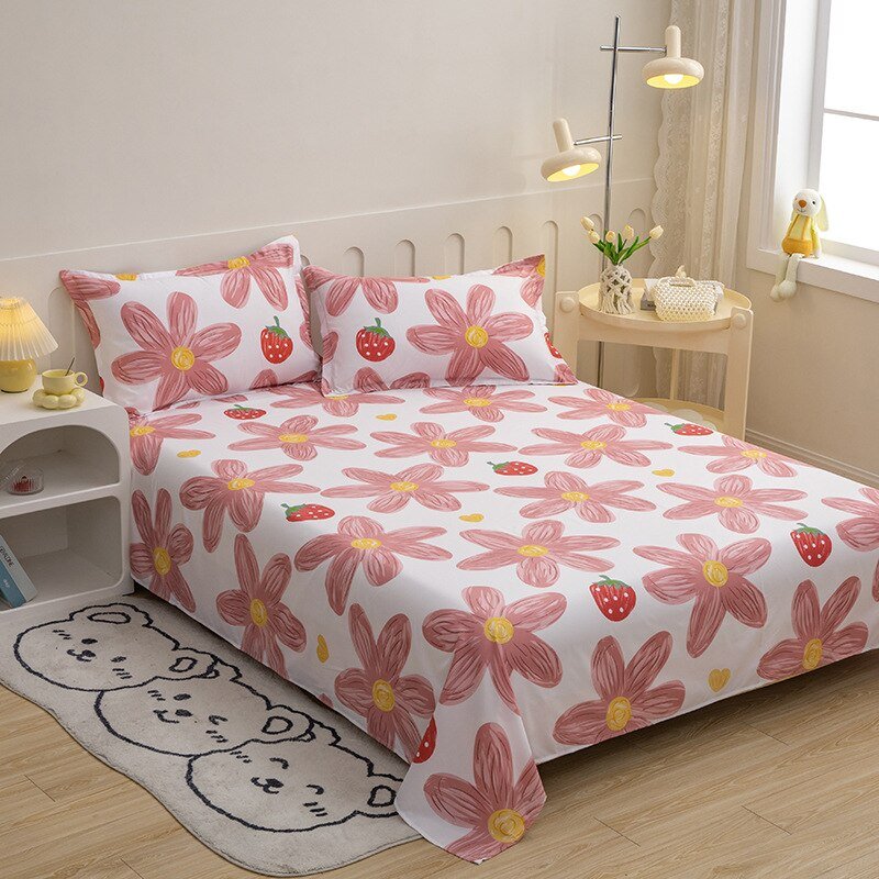 High-Quality-100-Pure-Cotton-Pink-Bed-Sheets-Home-Bedding-Adult-And-Children-S-Bed-Sheets-2