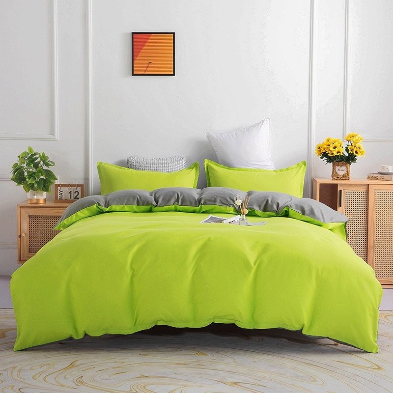 Solid-Color-Bedding-Set-Orange-Grey-Single-Double-Size-Bed-Linen-Duvet-Cover-Pillowcase-No-Fillings-4