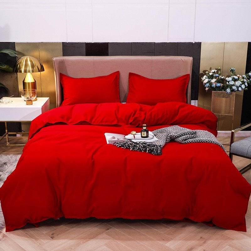 Solid-Color-Bedding-Set-Orange-Grey-Single-Double-Size-Bed-Linen-Duvet-Cover-Pillowcase-No-Fillings-5